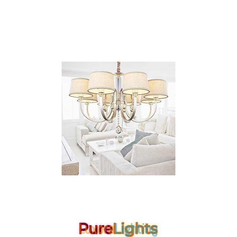 Designer Touch Decorative Country Crystal Silver Metal Chandelier