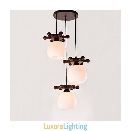 Designer Touch Decorative European Mediterranean Ship rudder Glass Dining Pendant Simple Modern Solid Wood lamps