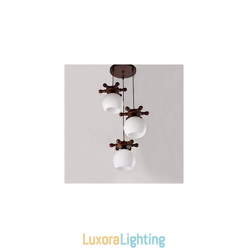 Designer Touch Decorative European Mediterranean Ship rudder Glass Dining Pendant Simple Modern Solid Wood lamps
