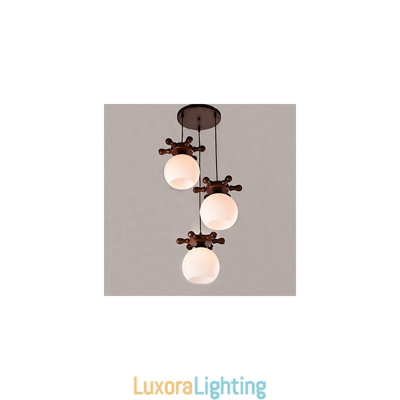 Designer Touch Decorative European Mediterranean Ship rudder Glass Dining Pendant Simple Modern Solid Wood lamps