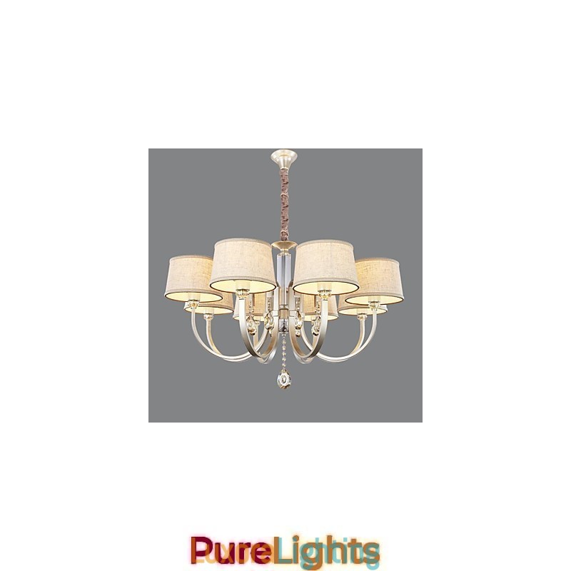 Designer Touch Decorative Country Crystal Silver Metal Chandelier