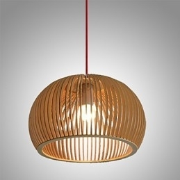 Designer Touch Decorative Design Style Circular Feature L Pendant Light 1 Light Wooden