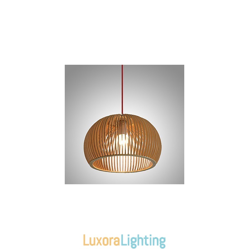 Designer Touch Decorative Design Style Circular Feature L Pendant Light 1 Light Wooden