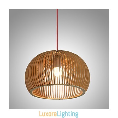 Designer Touch Decorative Design Style Circular Feature L Pendant Light 1 Light Wooden