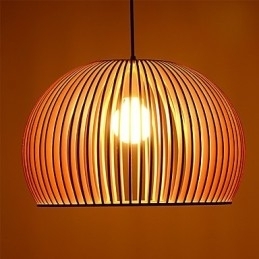 Designer Touch Decorative Design Style Circular Feature L Pendant Light 1 Light Wooden