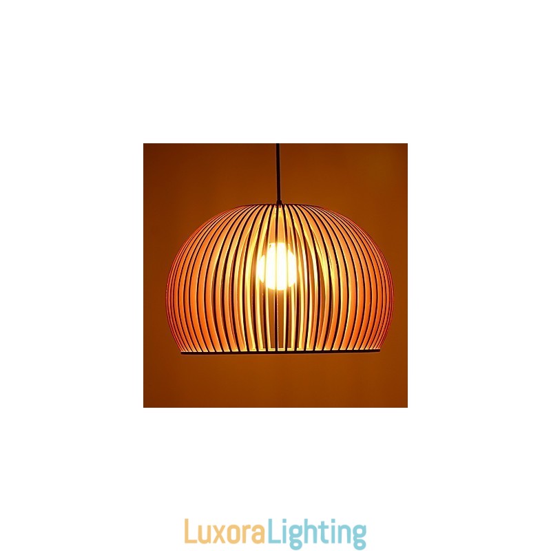 Designer Touch Decorative Design Style Circular Feature L Pendant Light 1 Light Wooden