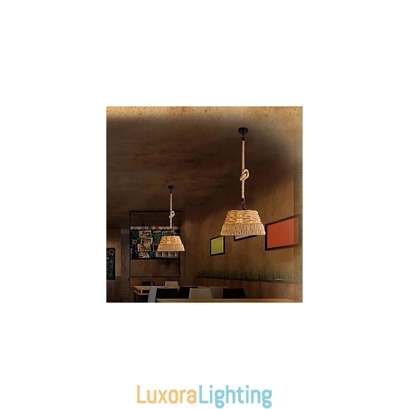 Designer Touch Decorative Loft Industrial Wind Creative Nordic Hemp Rope Meals Chandelier Lamp