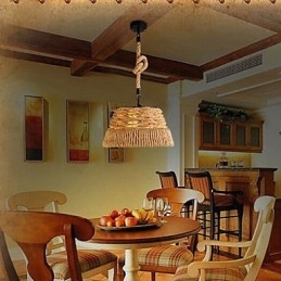 Designer Touch Decorative Loft Industrial Wind Creative Nordic Hemp Rope Meals Chandelier Lamp