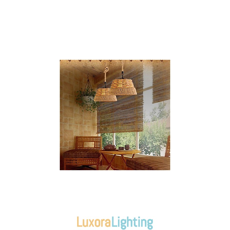 Designer Touch Decorative Loft Industrial Wind Creative Nordic Hemp Rope Meals Chandelier Lamp