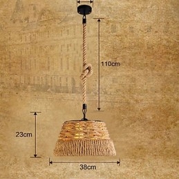 Designer Touch Decorative Loft Industrial Wind Creative Nordic Hemp Rope Meals Chandelier Lamp