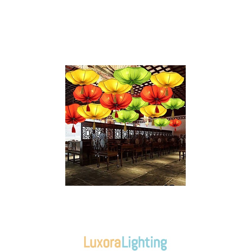 Designer Touch Decorative Cloth Art Romantic Imitation Of Classical Droplight Southeast Asia Lotus Lantern Lamp Light