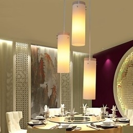 Designer Touch Decorative Cylindrical Glass Straight Single Head Drum Drum Simple Droplight Lamp Lighting