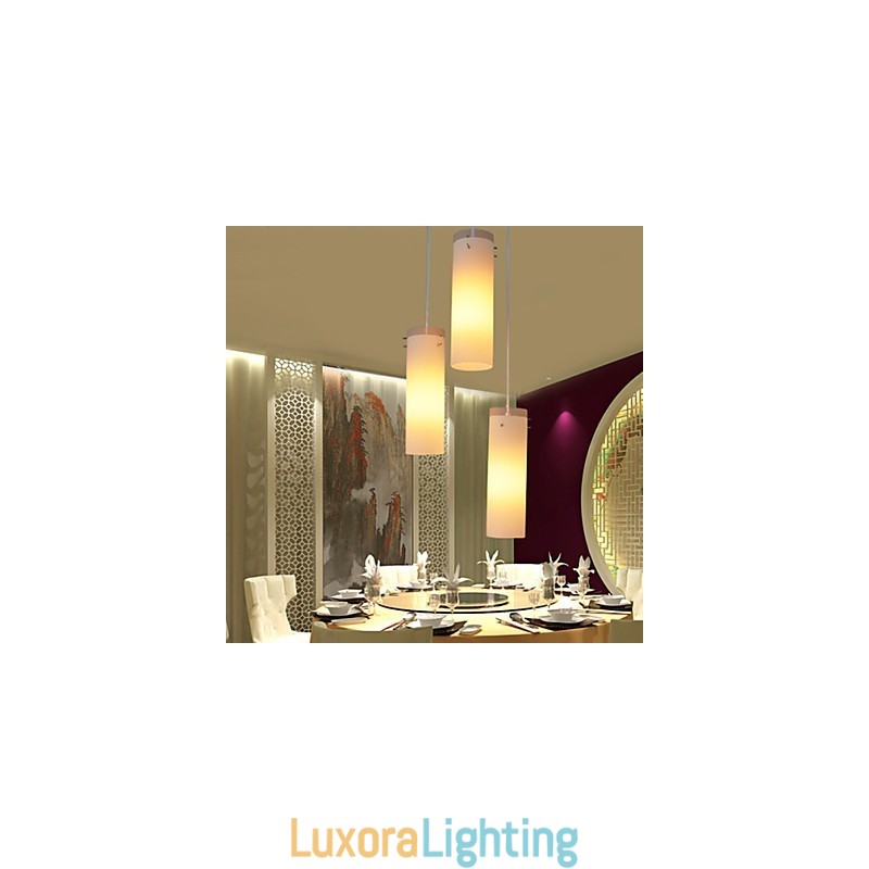 Designer Touch Decorative Cylindrical Glass Straight Single Head Drum Drum Simple Droplight Lamp Lighting