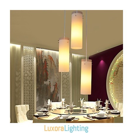 Designer Touch Decorative Cylindrical Glass Straight Single Head Drum Drum Simple Droplight Lamp Lighting