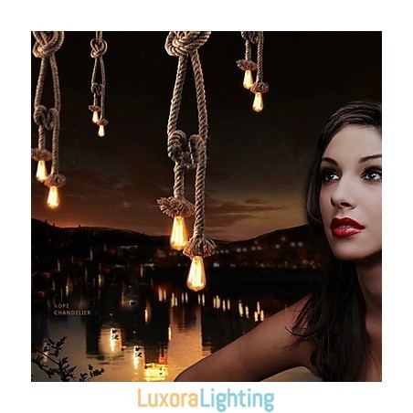 Designer Touch Decorative Creative multifunction hemp rope chandelier