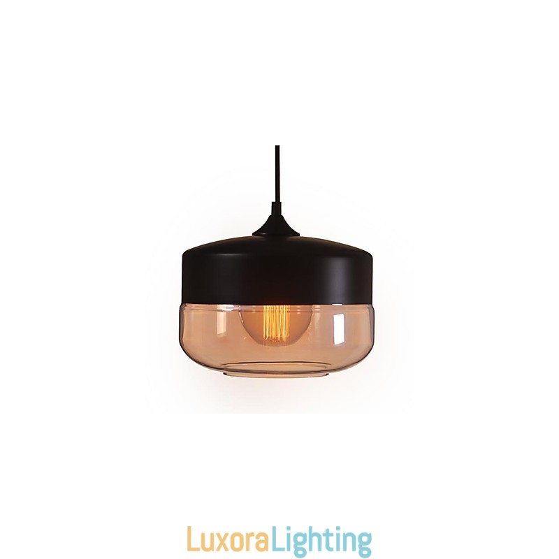 Designer Touch Decorative WestMenLights Vintage Modern Paint Glass Ceiling Lamp Pendant Light Black 250mm Diameter
