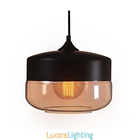 Designer Touch Decorative WestMenLights Vintage Modern Paint Glass Ceiling Lamp Pendant Light Black 250mm Diameter
