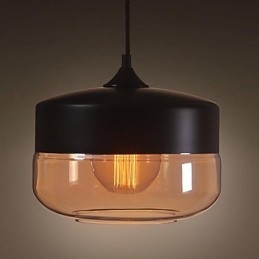 Designer Touch Decorative WestMenLights Vintage Modern Paint Glass Ceiling Lamp Pendant Light Black 250mm Diameter