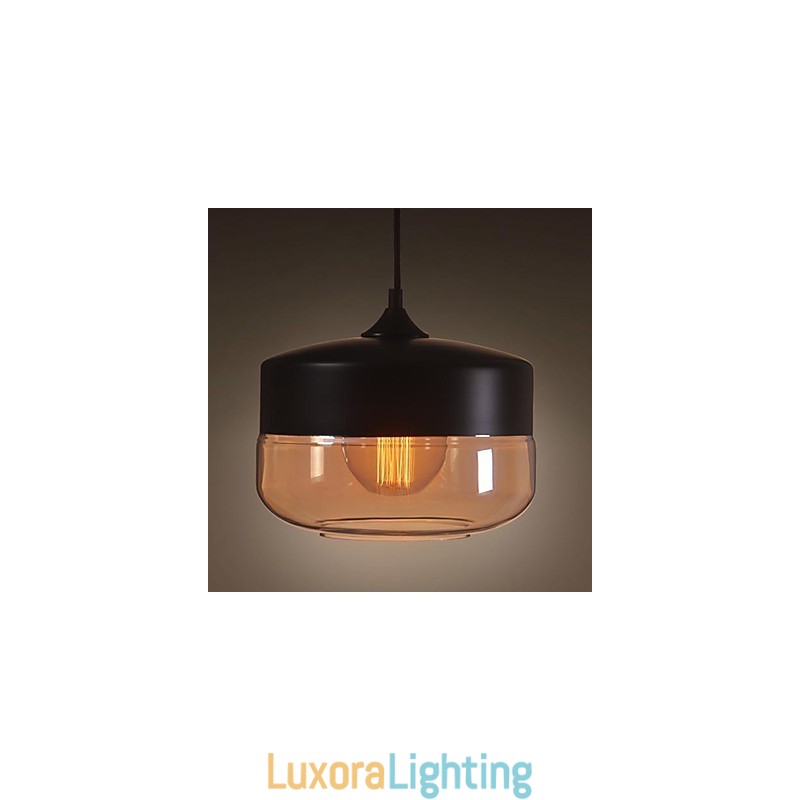 Designer Touch Decorative WestMenLights Vintage Modern Paint Glass Ceiling Lamp Pendant Light Black 250mm Diameter