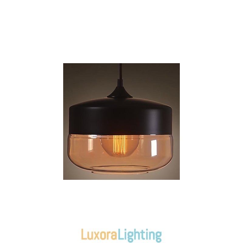 Designer Touch Decorative WestMenLights Vintage Modern Paint Glass Ceiling Lamp Pendant Light Black 250mm Diameter