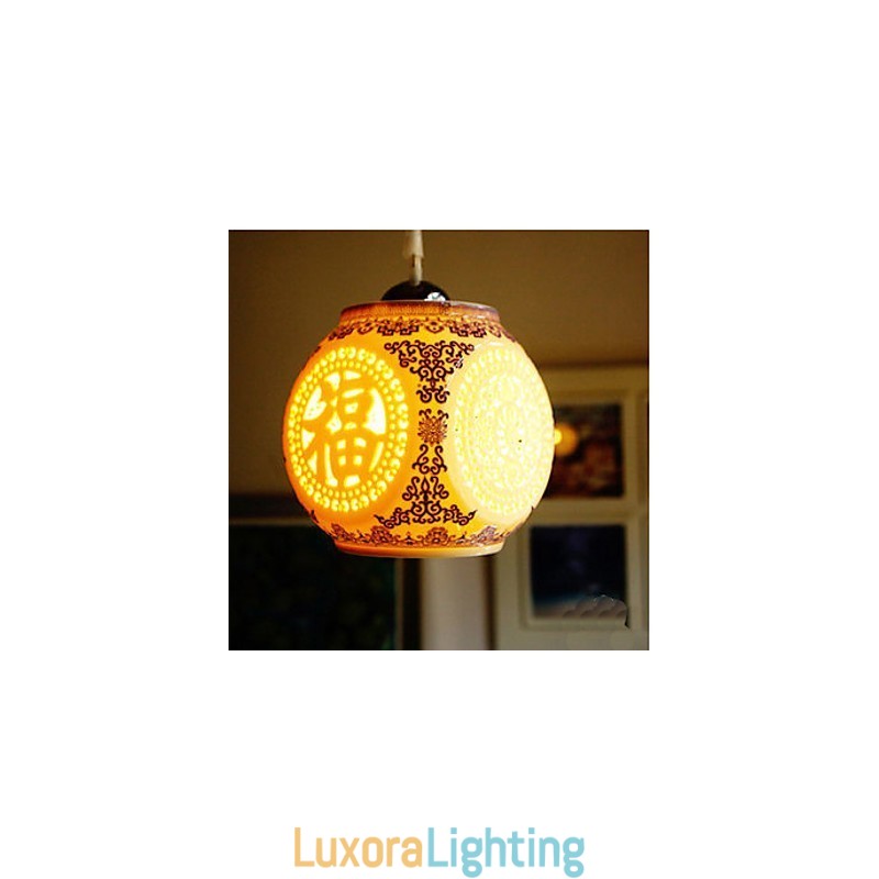 Designer Touch Decorative Retro Ceramic lamp lamp Stairs Blue Single Head Chandelier Creative