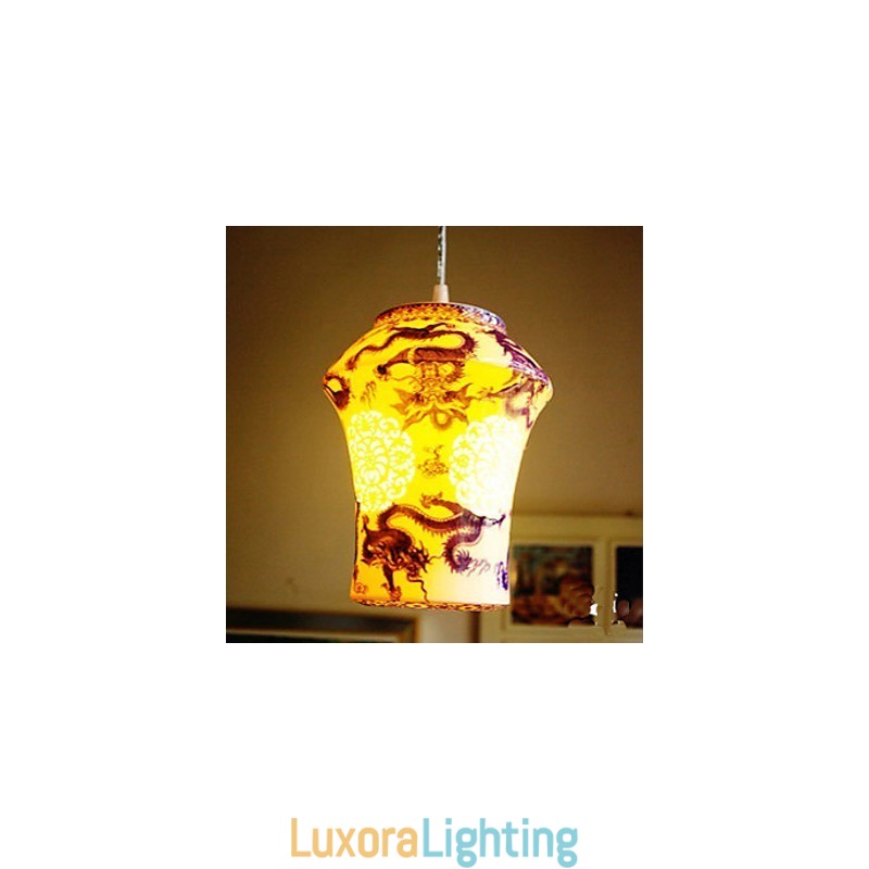 Designer Touch Decorative Retro Ceramic lamp lamp Stairs Blue Single Head Chandelier Creative