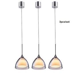 Designer Touch Decorative 1 Light Two layer Pendant Island Light Clear Glass Polished Chrome