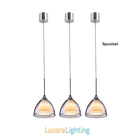 Designer Touch Decorative 1 Light Two layer Pendant Island Light Clear Glass Polished Chrome