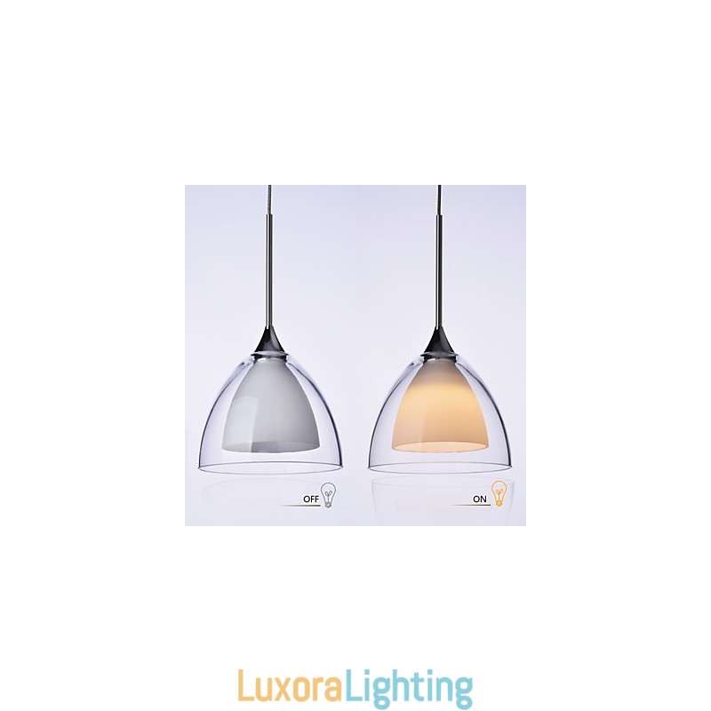 Designer Touch Decorative 1 Light Two layer Pendant Island Light Clear Glass Polished Chrome