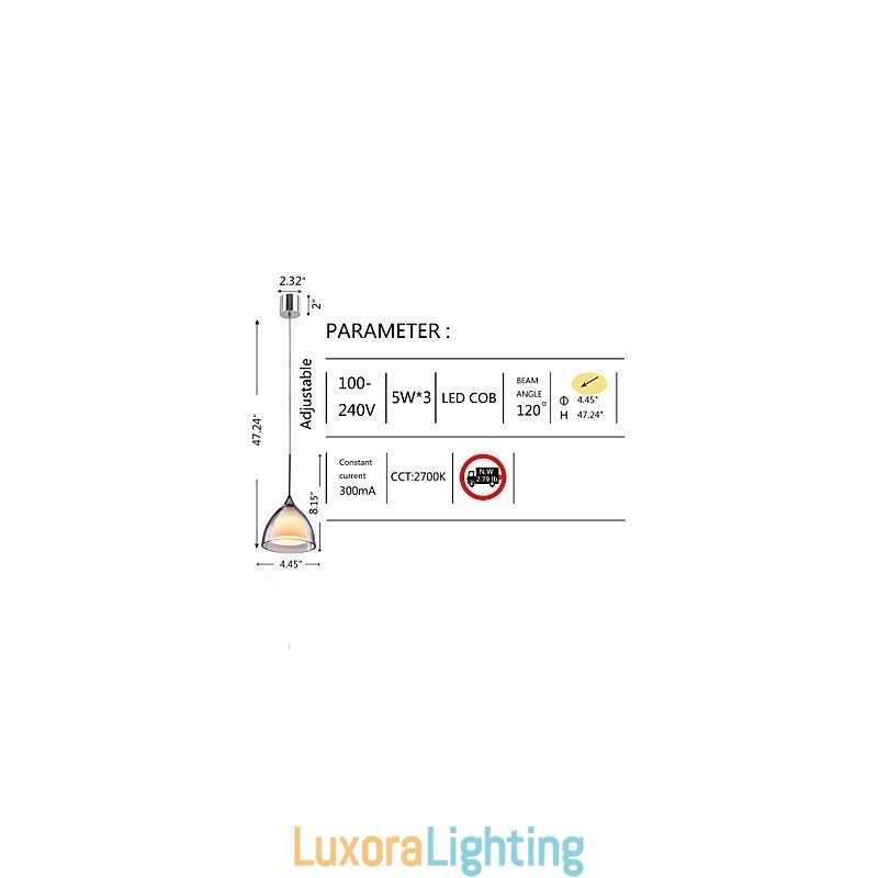 Designer Touch Decorative 1 Light Two layer Pendant Island Light Clear Glass Polished Chrome