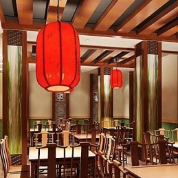 Designer Touch Decorative Archaize Sheepskin Red Lanterns Porch Droplight Lamp Light