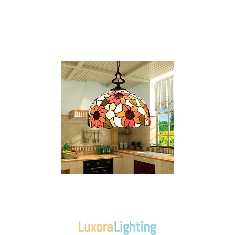 Designer Touch Decorative European Rural Creative Arts Stained Glass Chandelier Restoring Ancient Ways Lamp Light