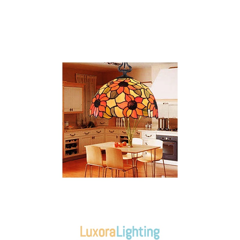 Designer Touch Decorative European Rural Creative Arts Stained Glass Chandelier Restoring Ancient Ways Lamp Light