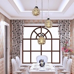 Designer Touch Decorative Modern Contemporary Crystal Electroplated Metal Pendant Light