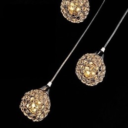 Designer Touch Decorative Modern Contemporary Crystal Electroplated Metal Pendant Light