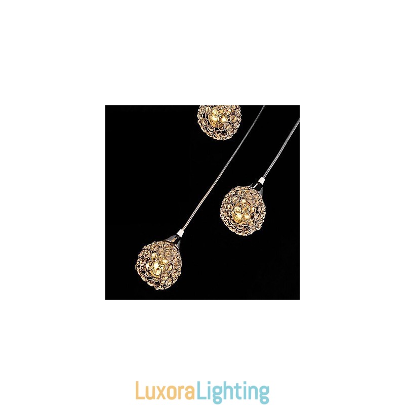 Designer Touch Decorative Modern Contemporary Crystal Electroplated Metal Pendant Light