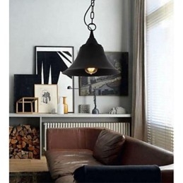 Designer Touch Decorative Medium Vintage Matte Black Bell Shape Metal Pendant Light