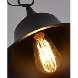 Designer Touch Decorative Medium Vintage Matte Black Bell Shape Metal Pendant Light
