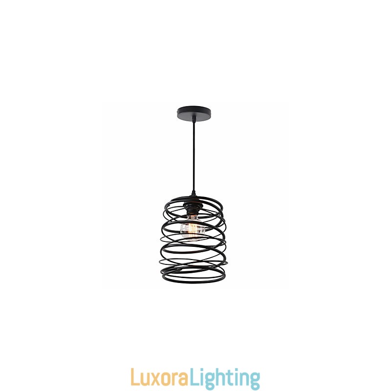 Designer Touch Decorative Rustic Lodge Retro Country Mini Style Painting Metal Pendant Light Garage
