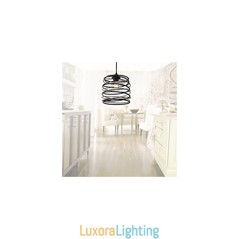 Designer Touch Decorative Rustic Lodge Retro Country Mini Style Painting Metal Pendant Light Garage