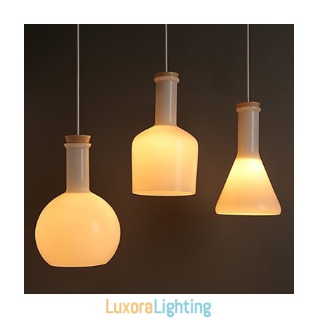 Designer Touch Decorative Contemporary And Contracted Creative Magic White Glass Bottle Line Droplight