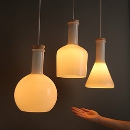 Designer Touch Decorative Contemporary And Contracted Creative Magic White Glass Bottle Line Droplight