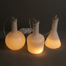Designer Touch Decorative Contemporary And Contracted Creative Magic White Glass Bottle Line Droplight