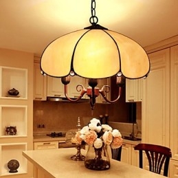Designer Touch Decorative European Rural Creative Arts Stained Glass Chandelier Restoring Ancient Ways Lamp Light