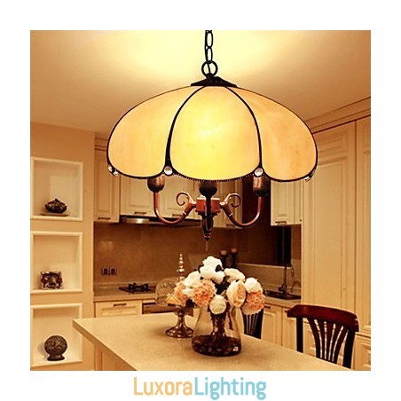 Designer Touch Decorative European Rural Creative Arts Stained Glass Chandelier Restoring Ancient Ways Lamp Light
