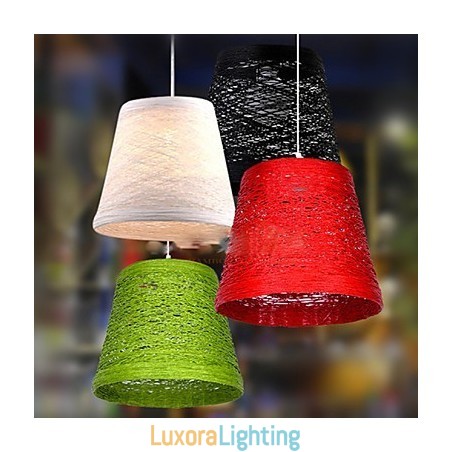 Designer Touch Decorative Modern Rural Cany Art Woven Rattan Single Head Droplight Lamp
