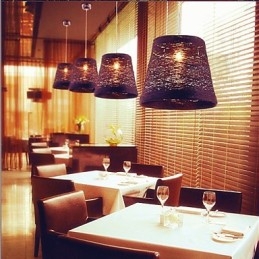 Designer Touch Decorative Modern Rural Cany Art Woven Rattan Single Head Droplight Lamp