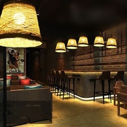 Designer Touch Decorative Modern Rural Cany Art Woven Rattan Single Head Droplight Lamp