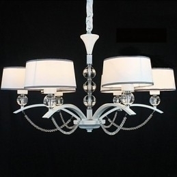 Designer Touch Decorative Modern Contemporary Crystal Chrome Fabric Chandelier