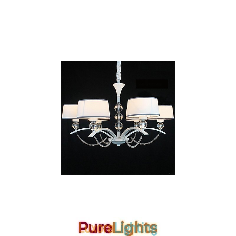 Designer Touch Decorative Modern Contemporary Crystal Chrome Fabric Chandelier